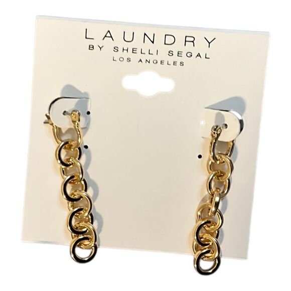 Laundry by Shelli Segal Gold Chain Earrings - Picture 1 of 1